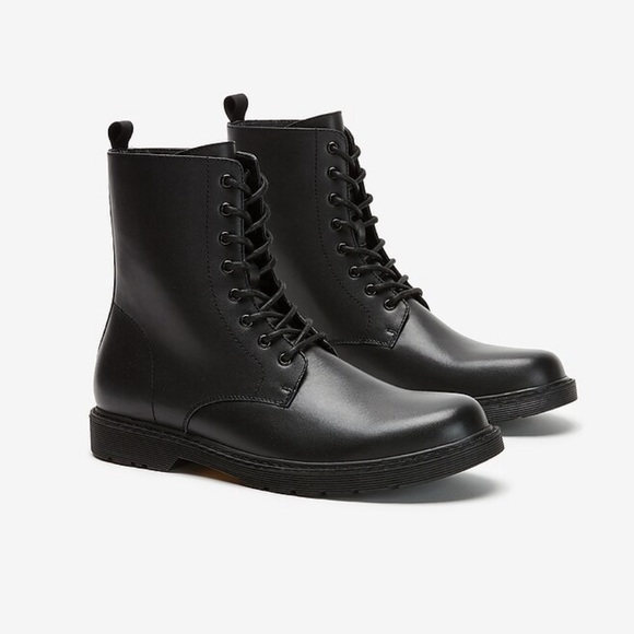 NWT Express Black Combat Boots - Picture 1 of 11